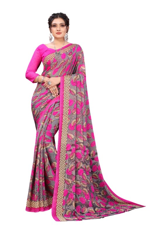 Fancy Georgette Printed Saree With blouse